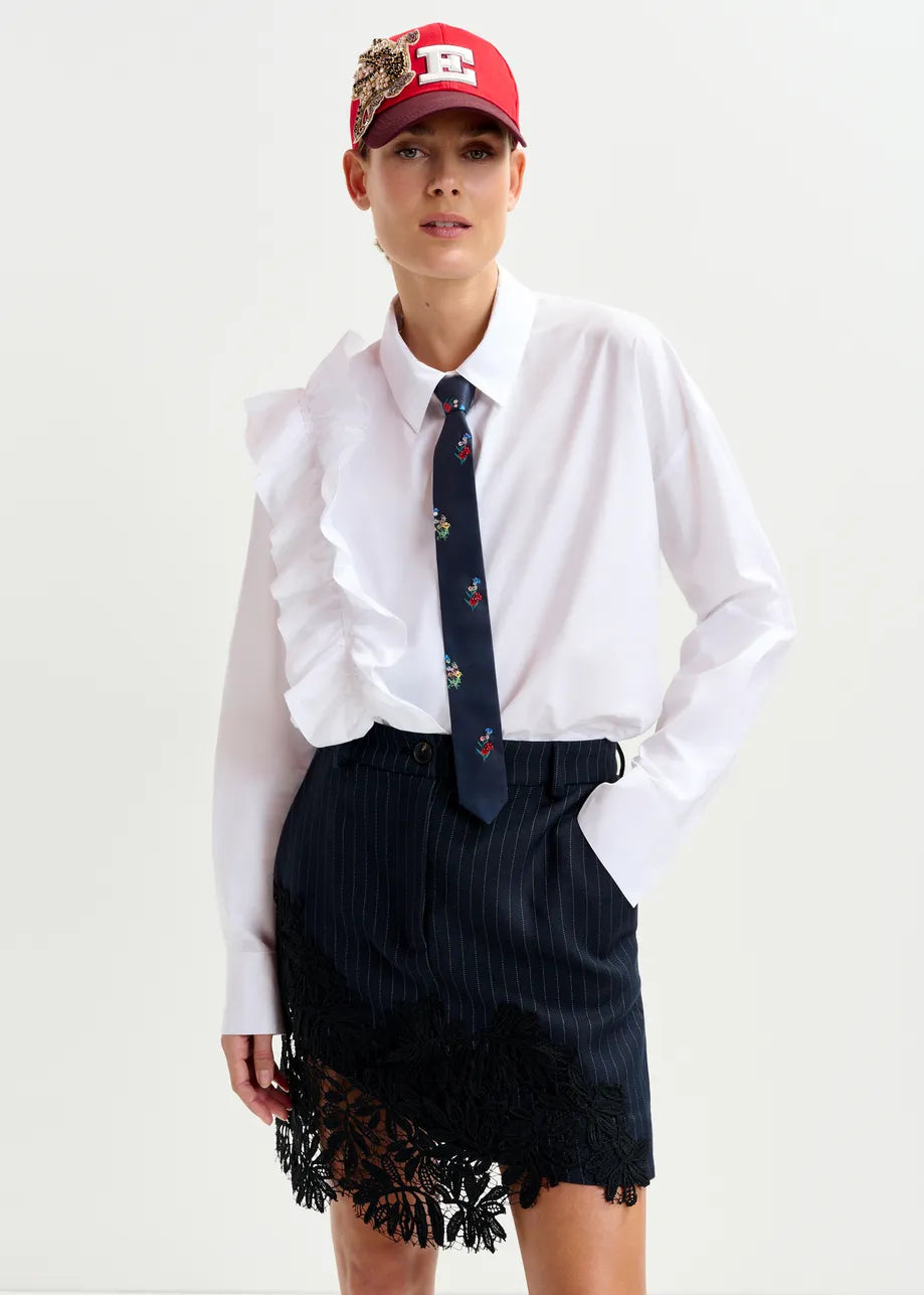 Essentiel antwerp ibody frill shirt - white Shirts