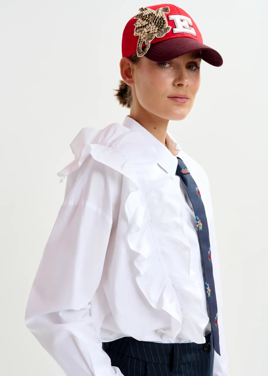 Essentiel antwerp ibody frill shirt - white Shirts
