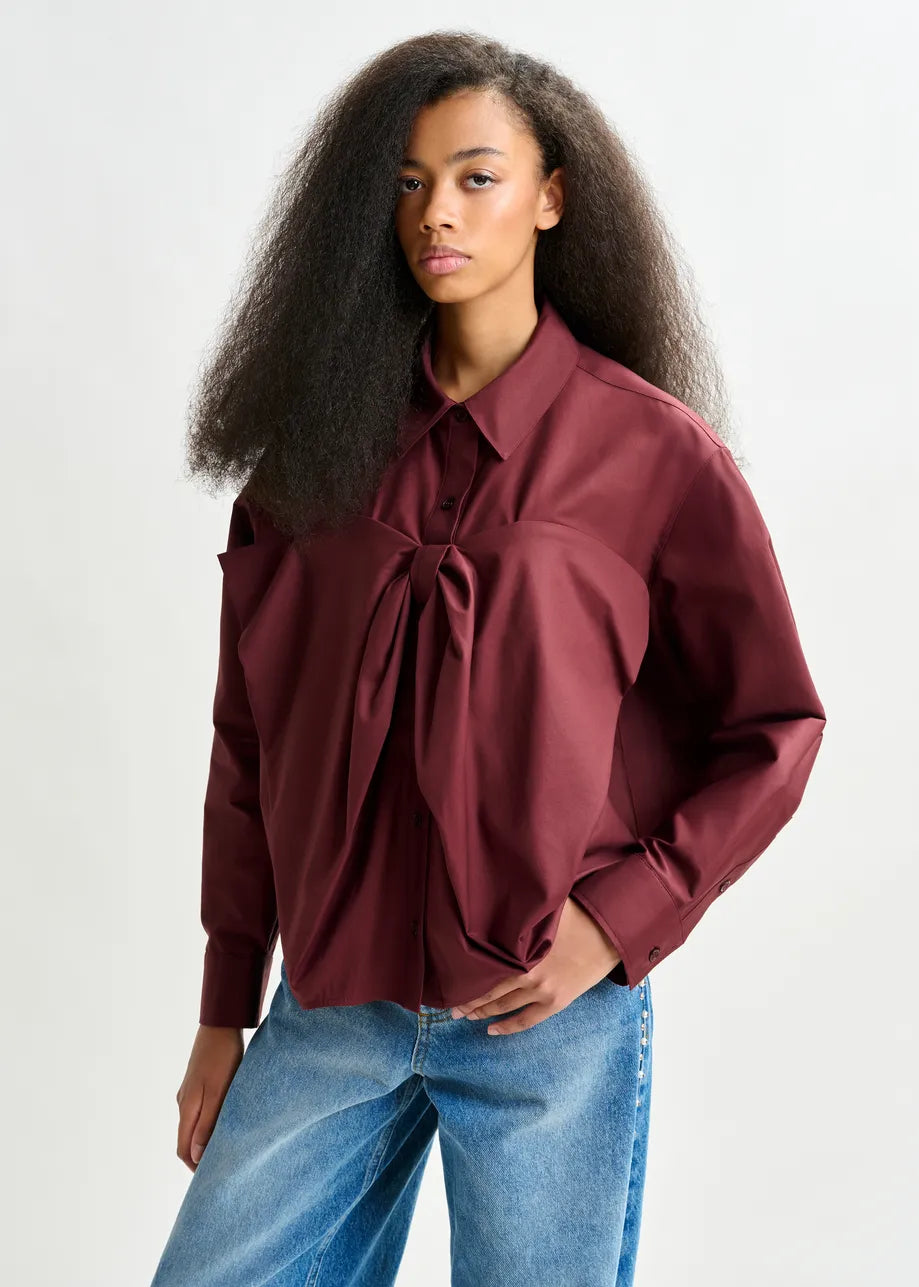 Essentiel antwerp ibow shirt - burgundy Shirts Essentiel