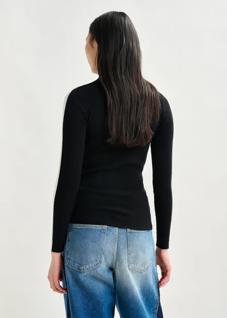 Essentiel antwerp iffort two-tone wool-blend turtleneck