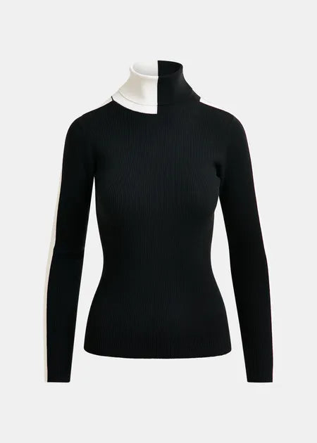 Essentiel antwerp iffort two-tone wool-blend turtleneck