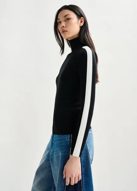 Essentiel antwerp iffort two-tone wool-blend turtleneck