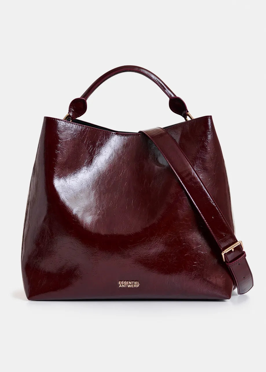 Essentiel antwerp ihurley glossy shopper bag - burgundy