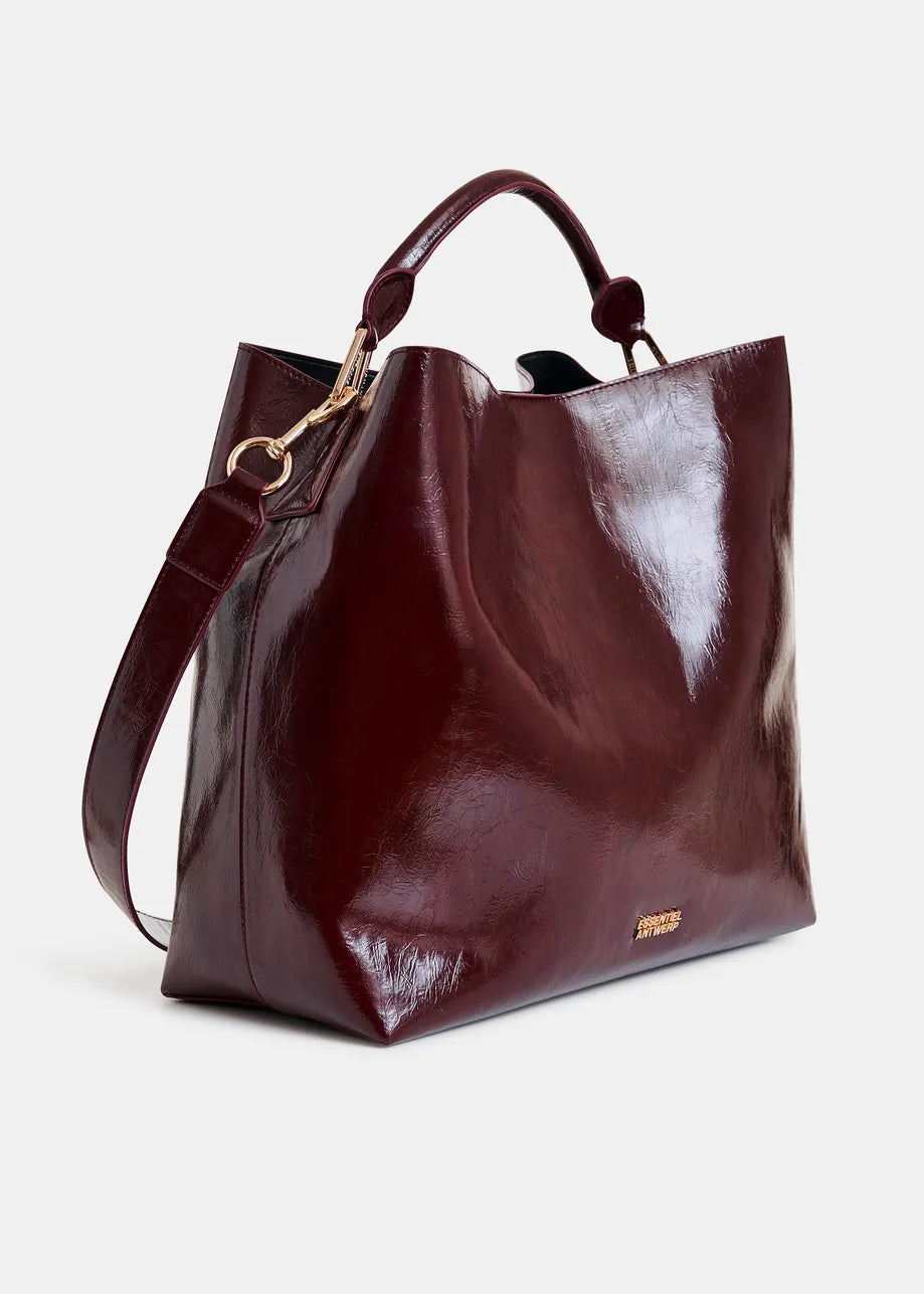Essentiel antwerp ihurley glossy shopper bag - burgundy