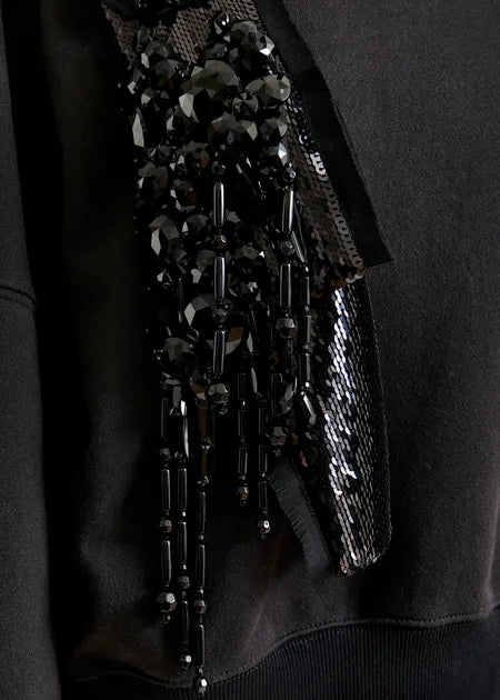 Essentiel antwerp ijoux embroidered sweatshirt - black