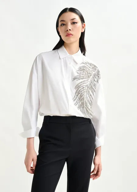 Essentiel antwerp iliza oversized shirt with sequin