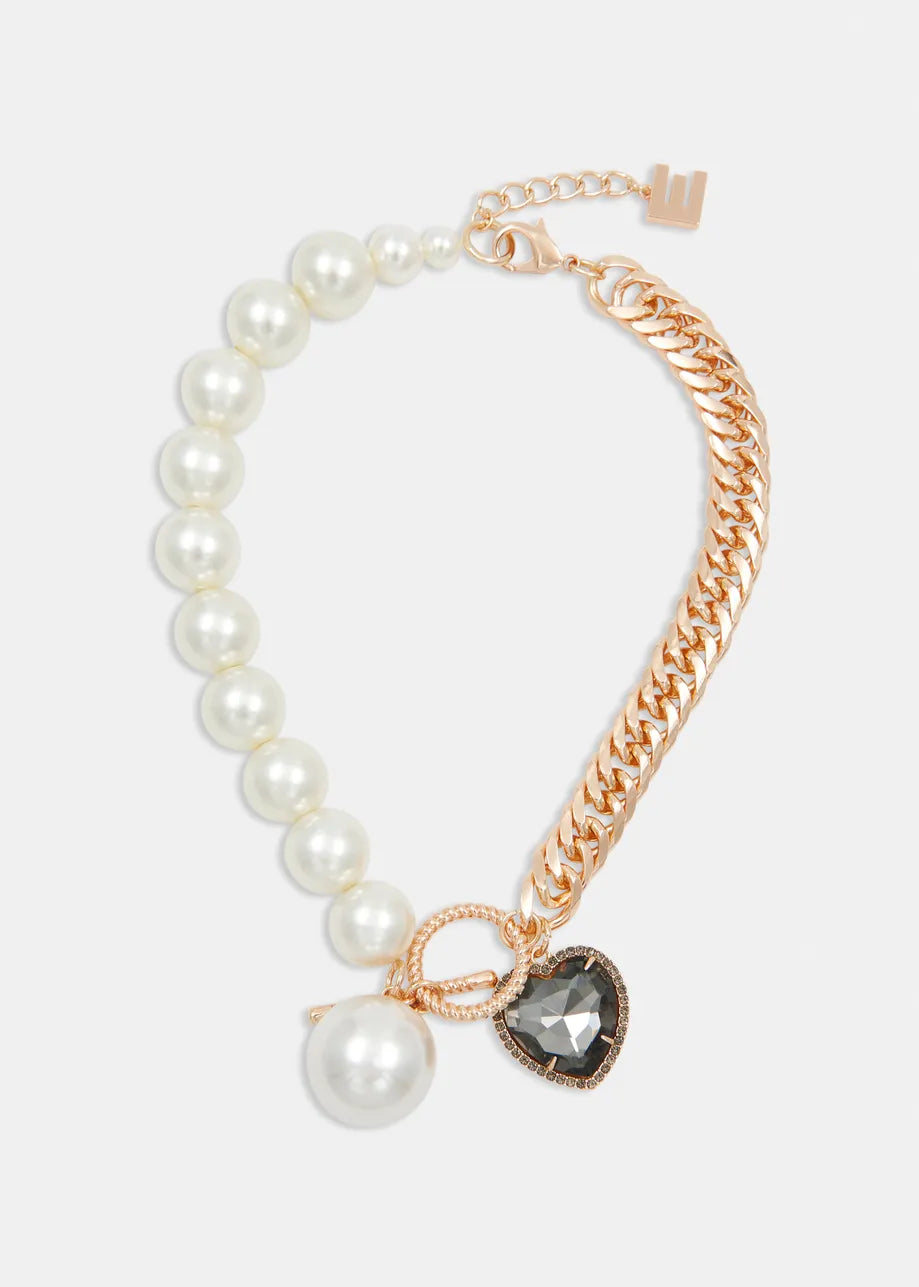 Essentiel antwerp imassive necklace with beads - gold