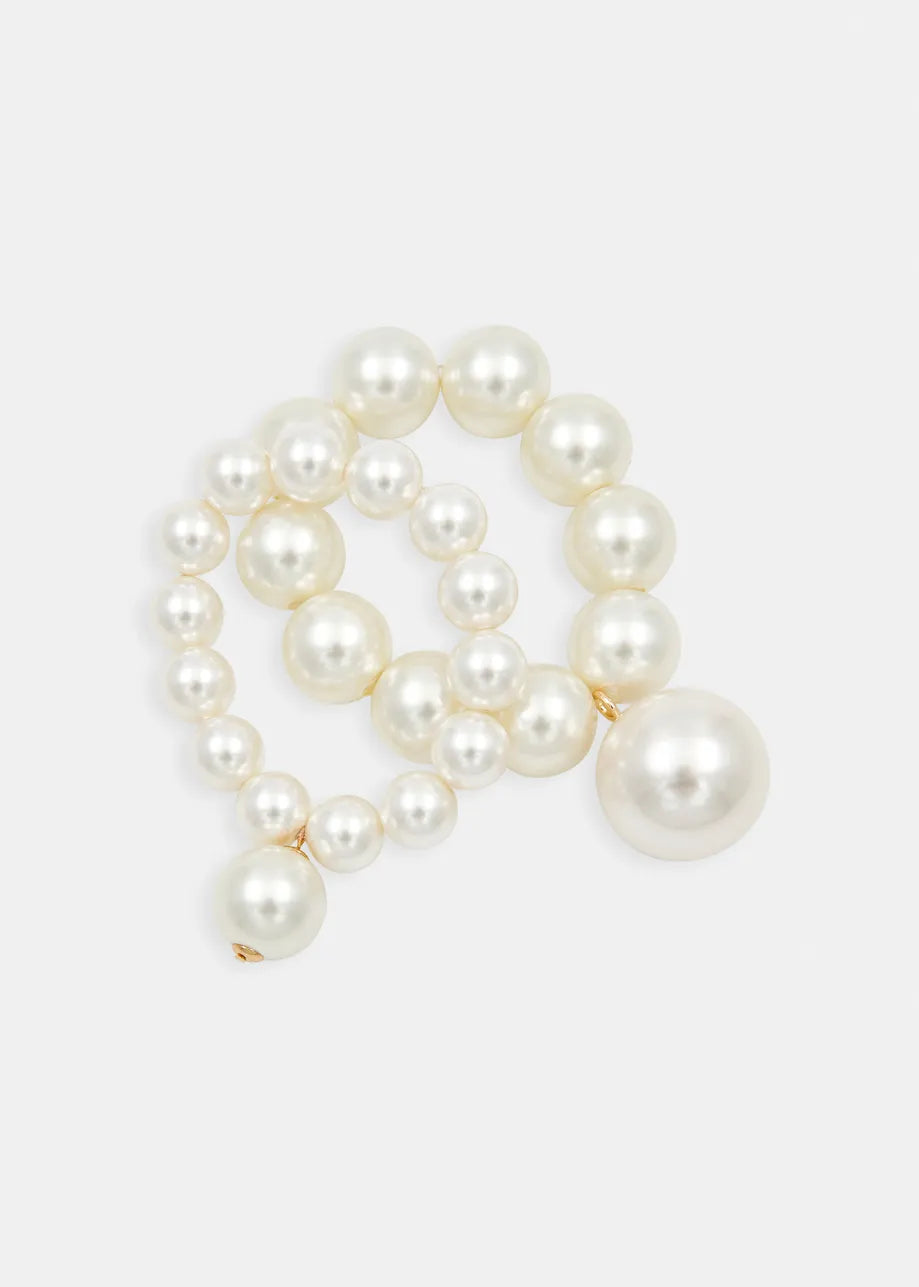 Essentiel antwerp imitation beads bracelet - off white