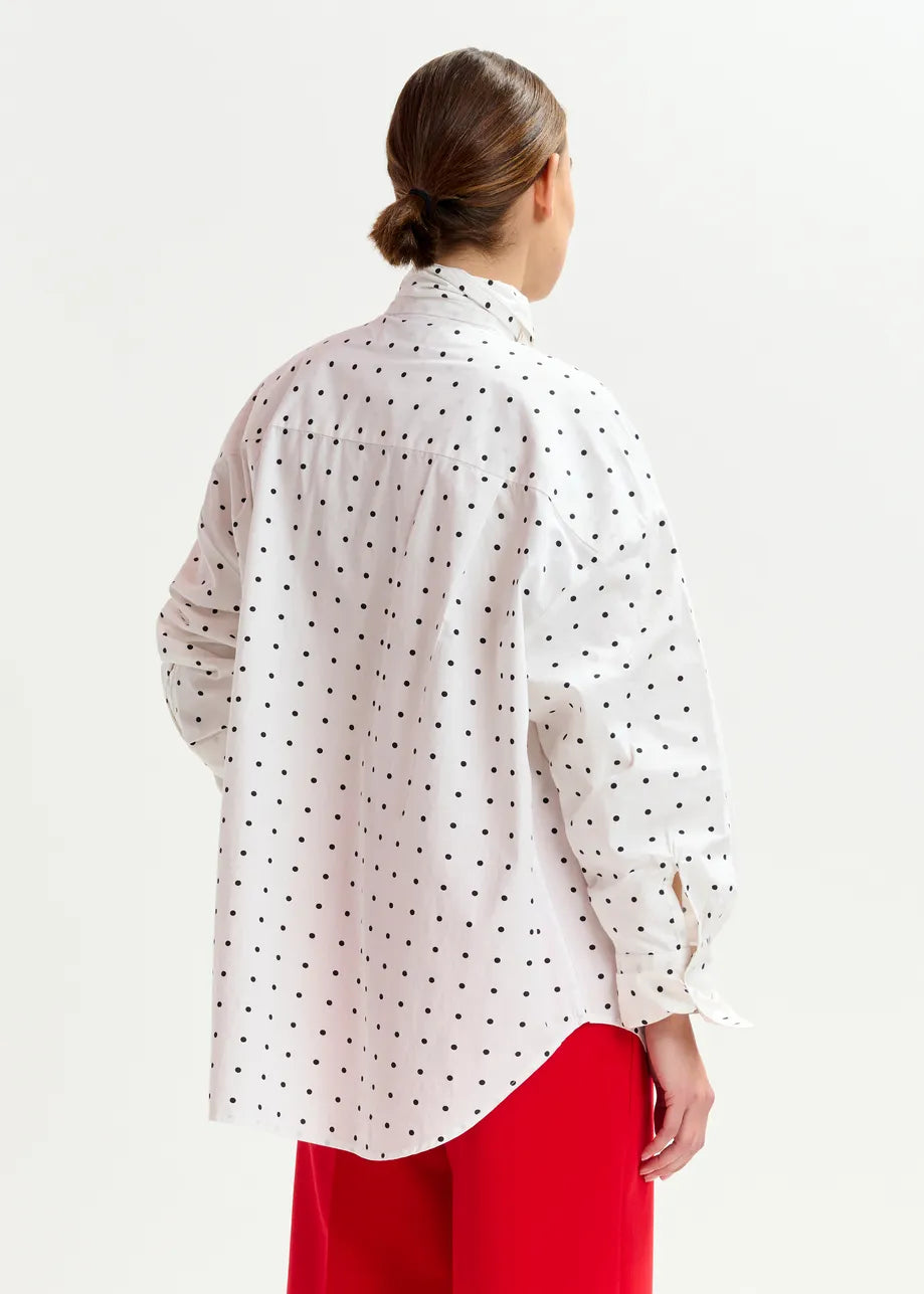 Essentiel antwerp imoverit pussy bow tie shirt - black &