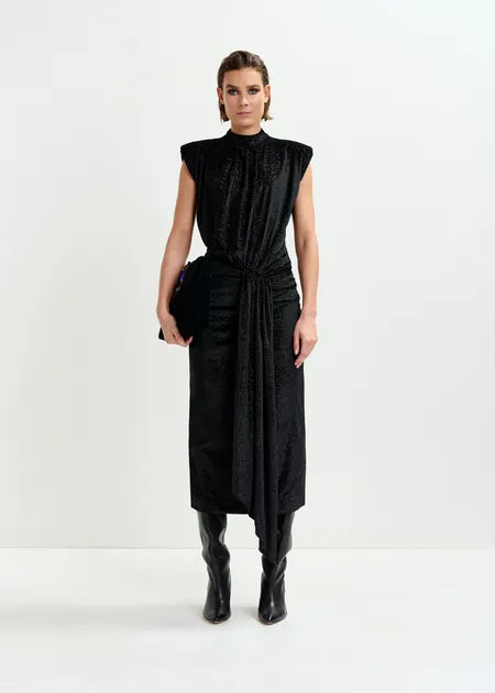 Essentiel antwerp inche stretch-jersey midi dress- black