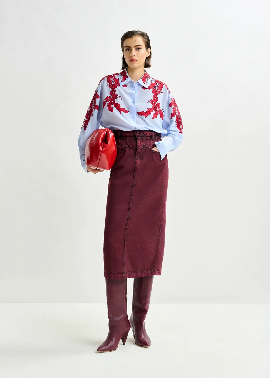 Essentiel antwerp inglewood embroidered shirt - blue &