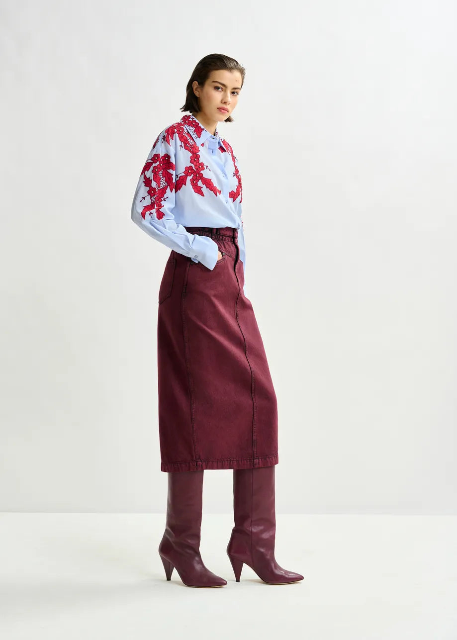 Essentiel antwerp inglewood embroidered shirt - blue &