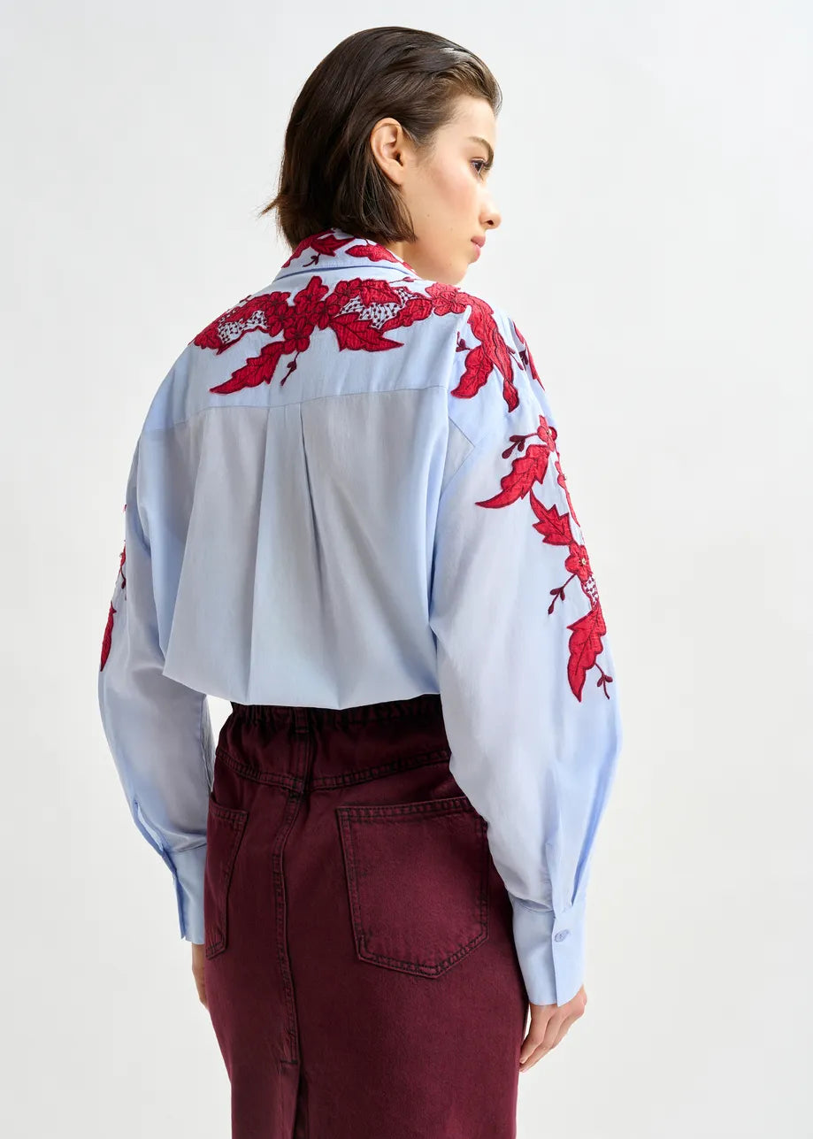 Essentiel antwerp inglewood embroidered shirt - blue &