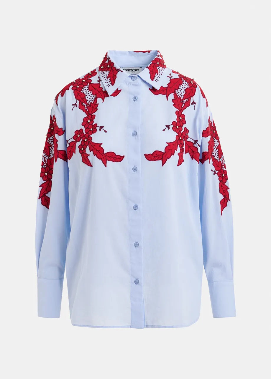 Essentiel antwerp inglewood embroidered shirt - blue &