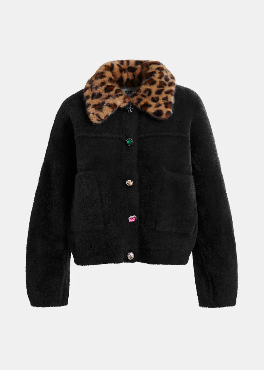 Essentiel antwerp intention cardigan with removable faux