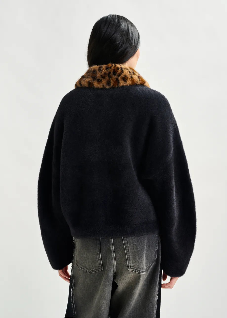 Essentiel antwerp intention cardigan with removable faux