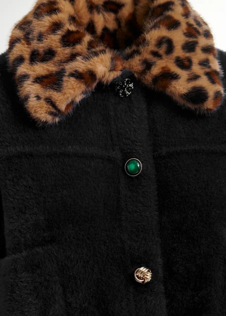 Essentiel antwerp intention cardigan with removable faux