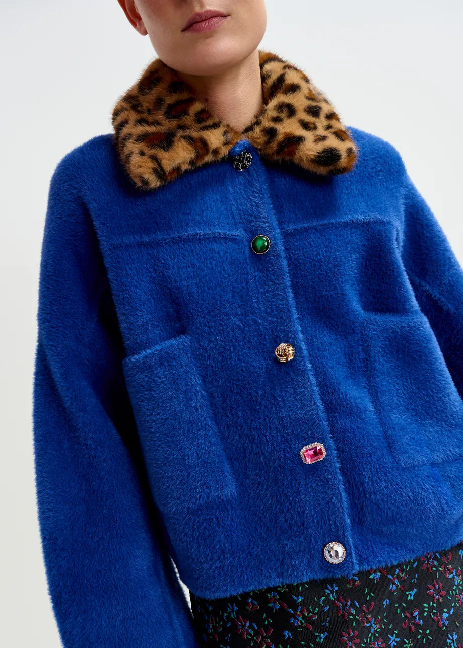 Essentiel antwerp intention cardigan with removable faux