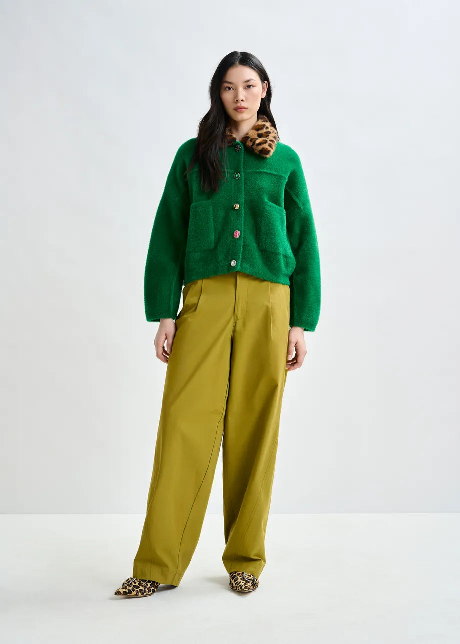 Essentiel antwerp intention cardigan with removable faux