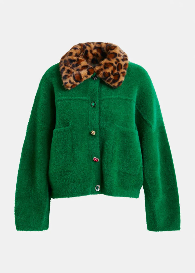 Essentiel antwerp intention cardigan with removable faux