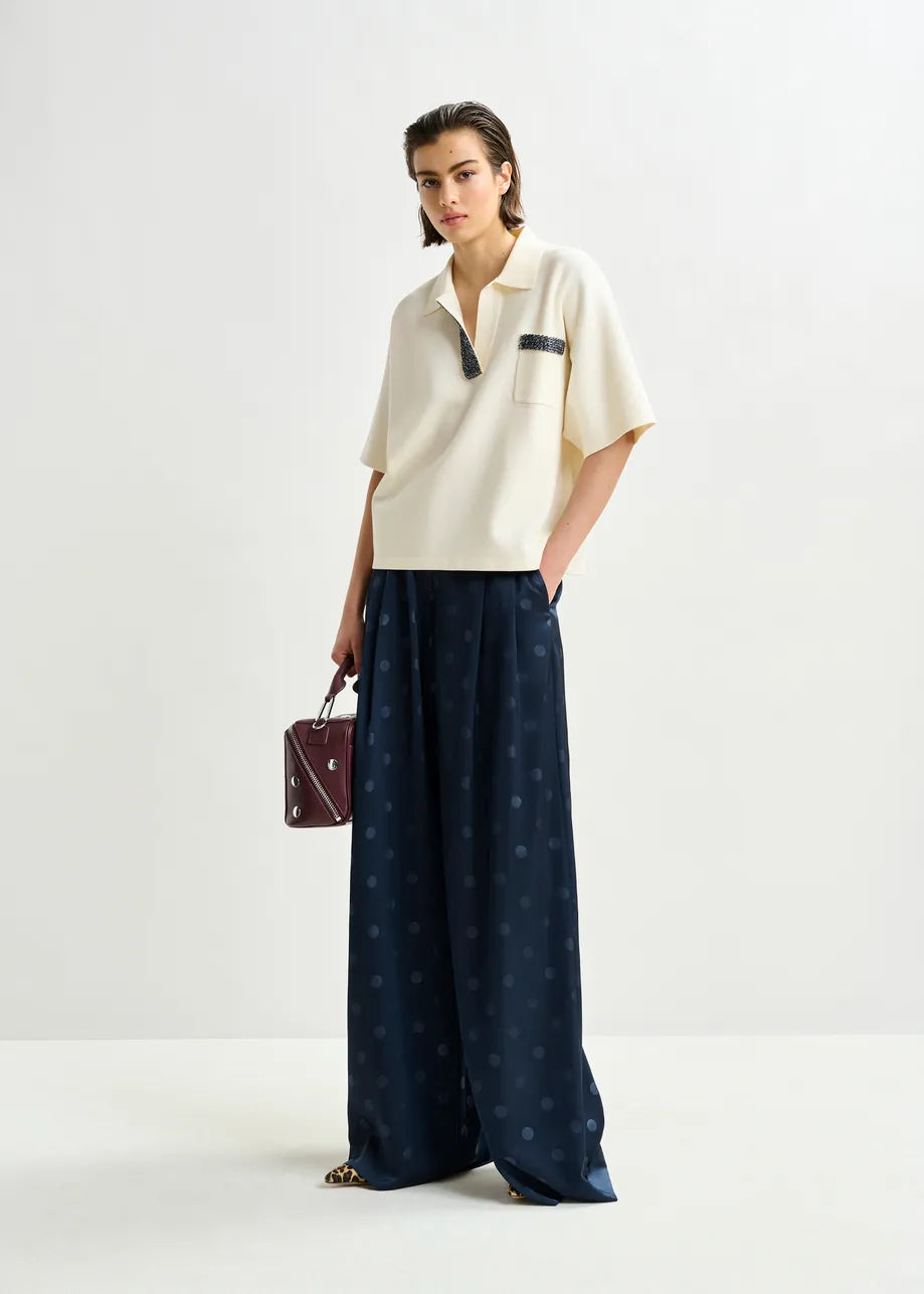 Essentiel antwerp internationnal knitted polo - off white