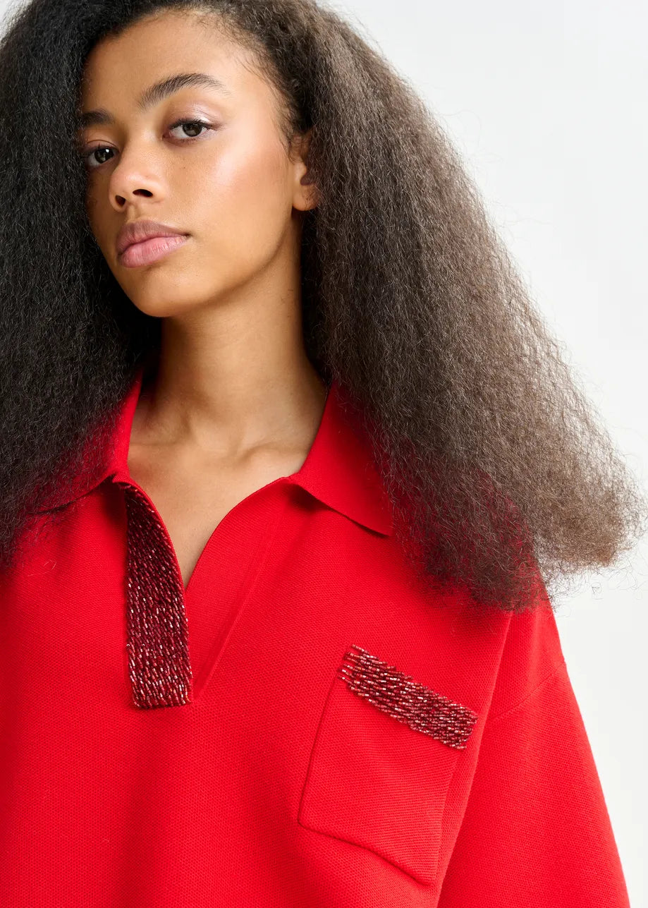 Essentiel antwerp internationnal knitted polo - red Short