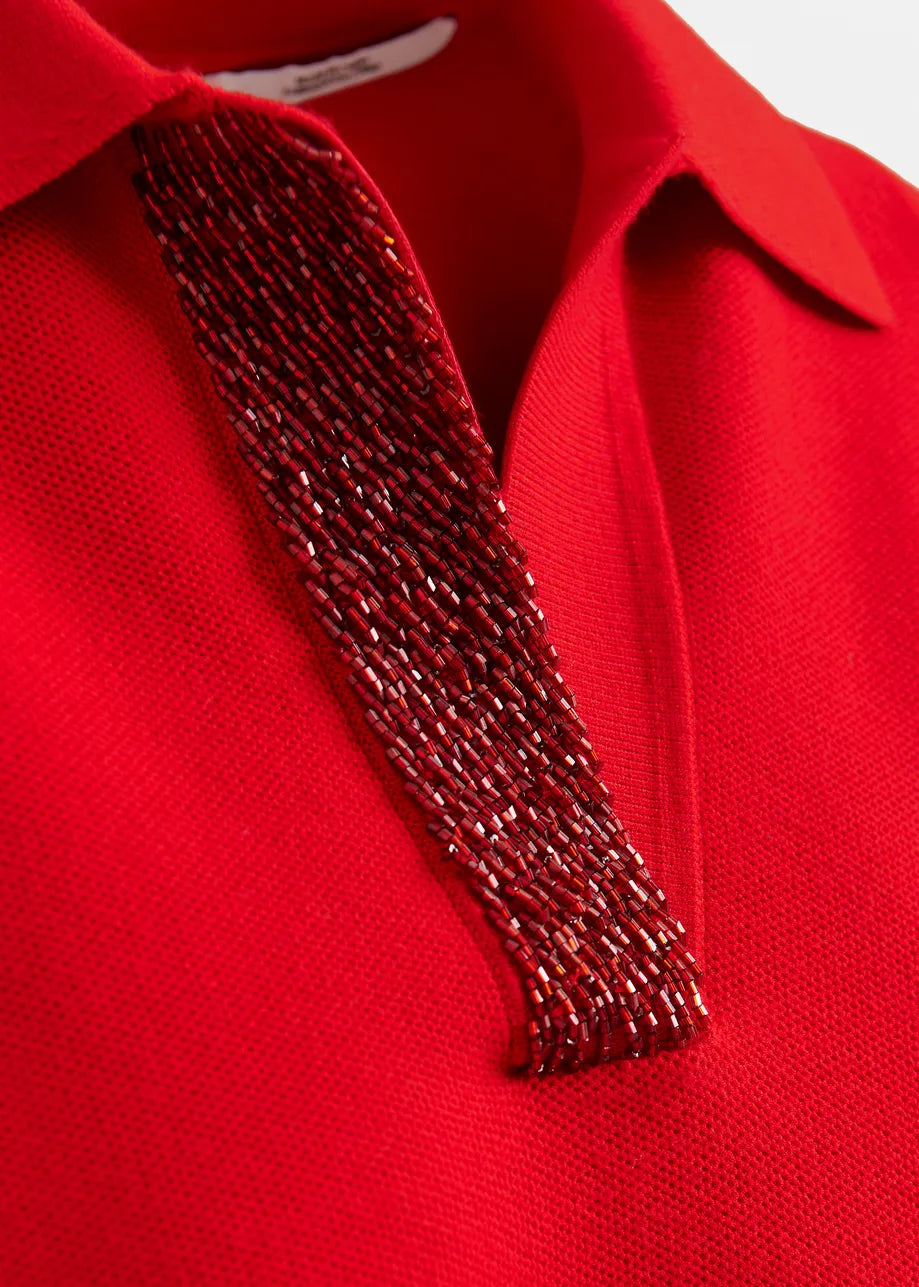 Essentiel antwerp internationnal knitted polo - red Short