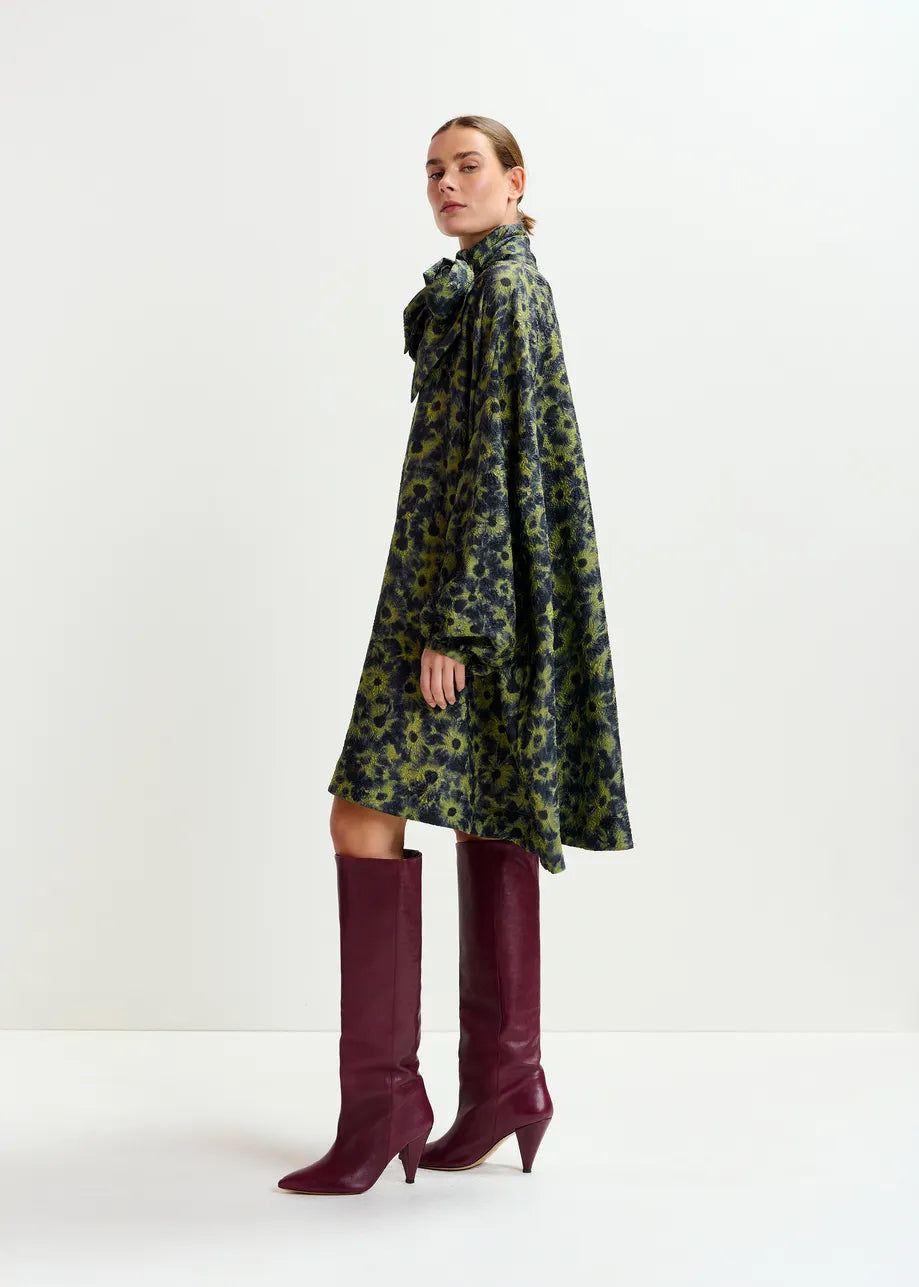 Essentiel antwerp ioanna jacquard mini dress with pussy bow