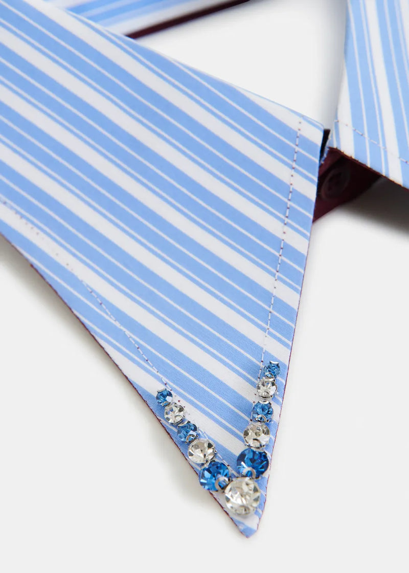 Essentiel antwerp iplain rhinestone collar - blue & white