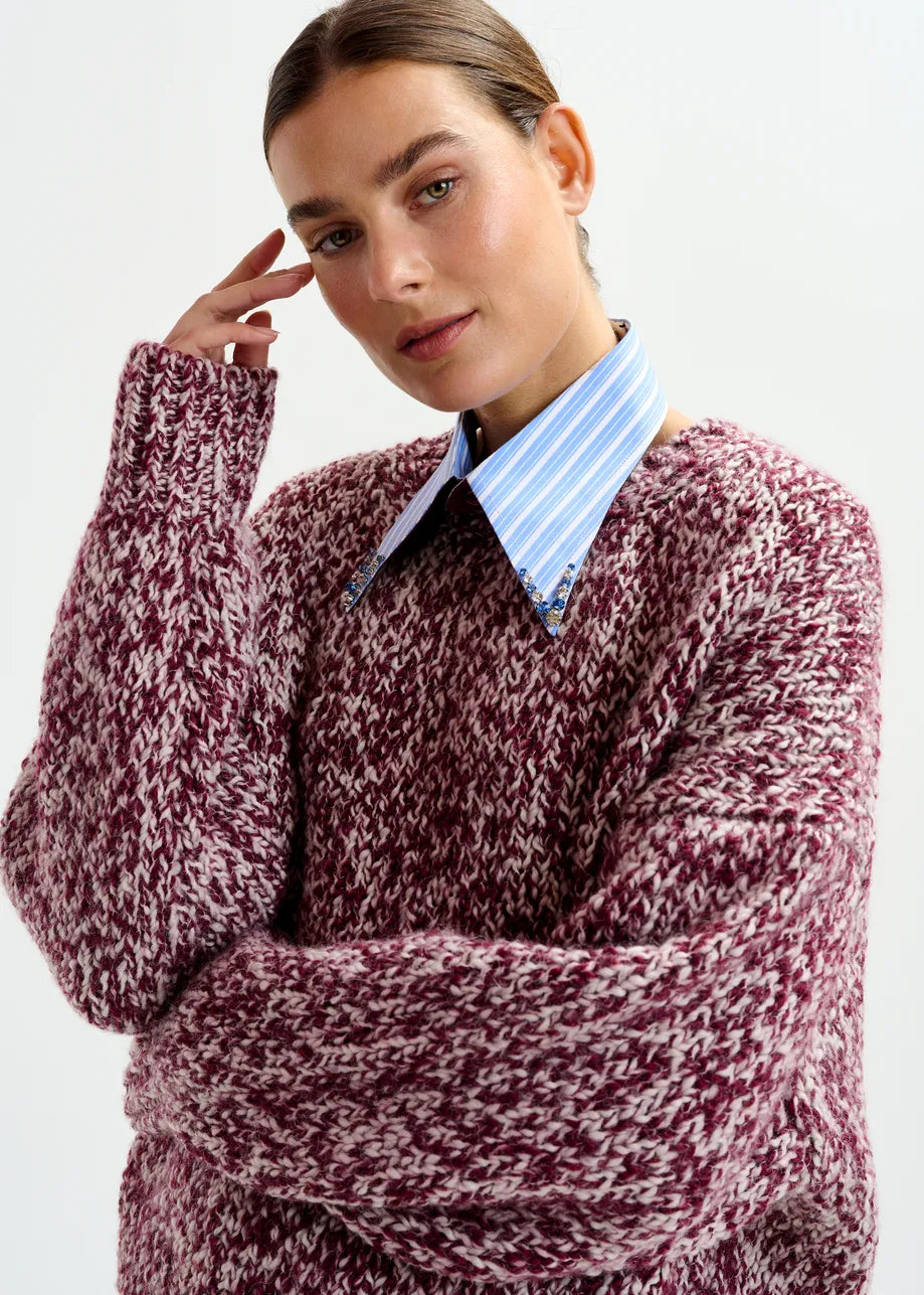 Essentiel antwerp iplain rhinestone collar - blue & white