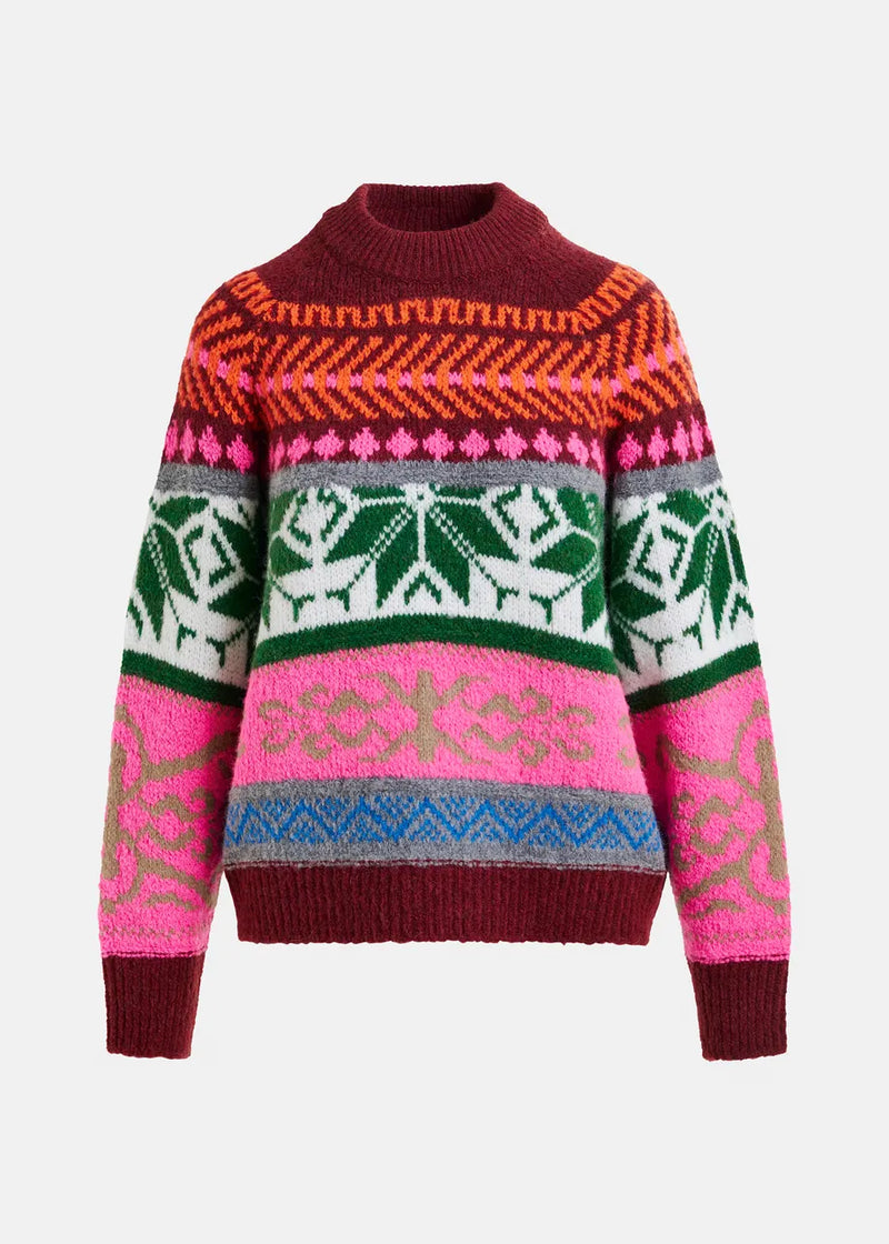 Essentiel antwerp irelando melange knit jacquard sweater