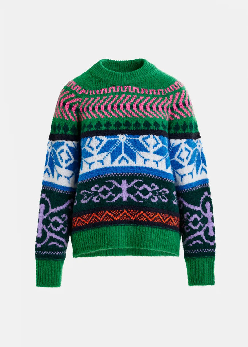 Essentiel antwerp irelando melange knit jacquard sweater