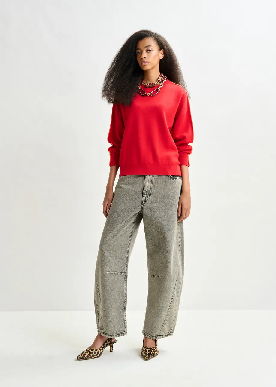 Essentiel antwerp iruby knitted sweater with fitted waist