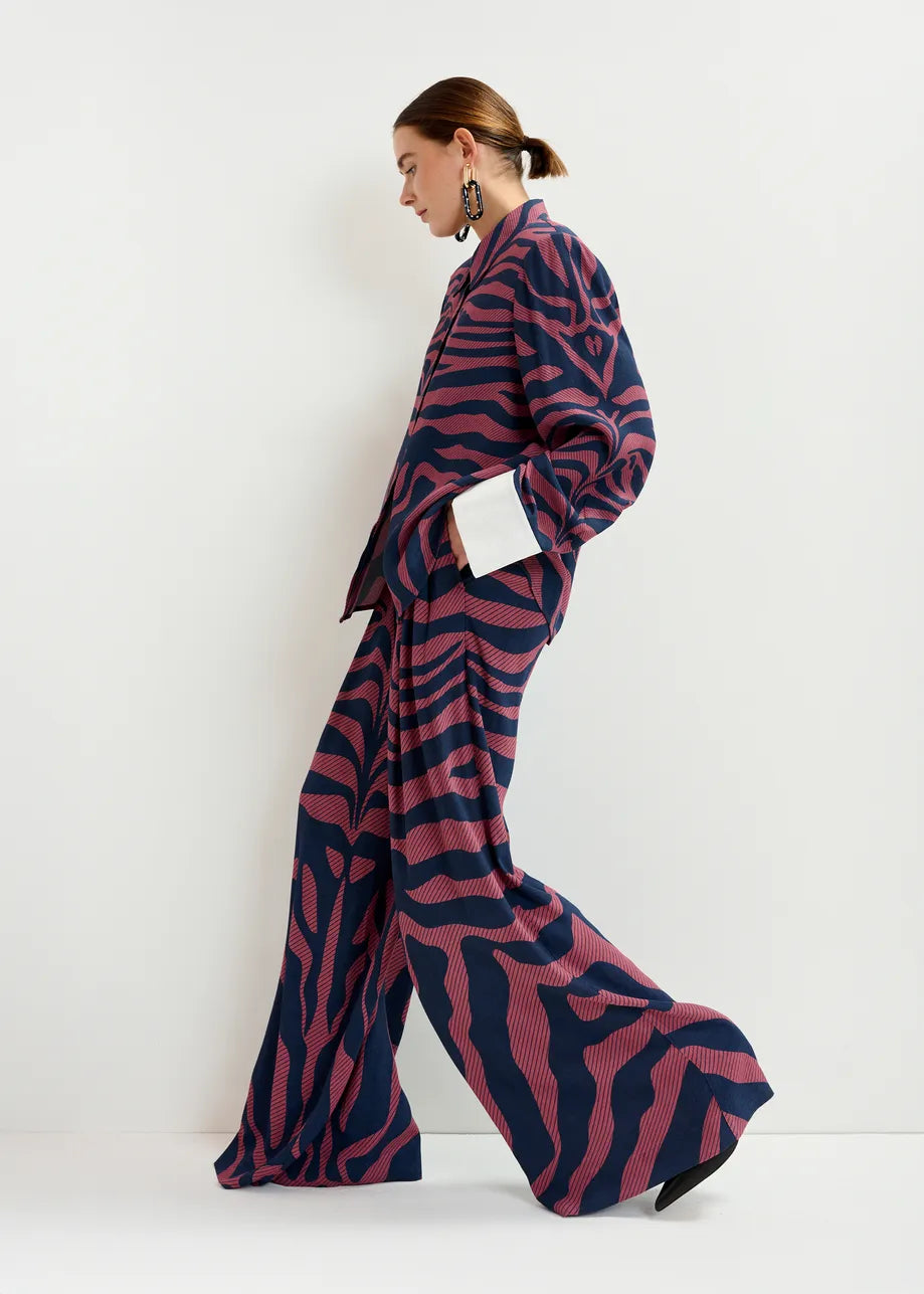 Essentiel antwerp ishow zebra jacquard shirt - dark pink &