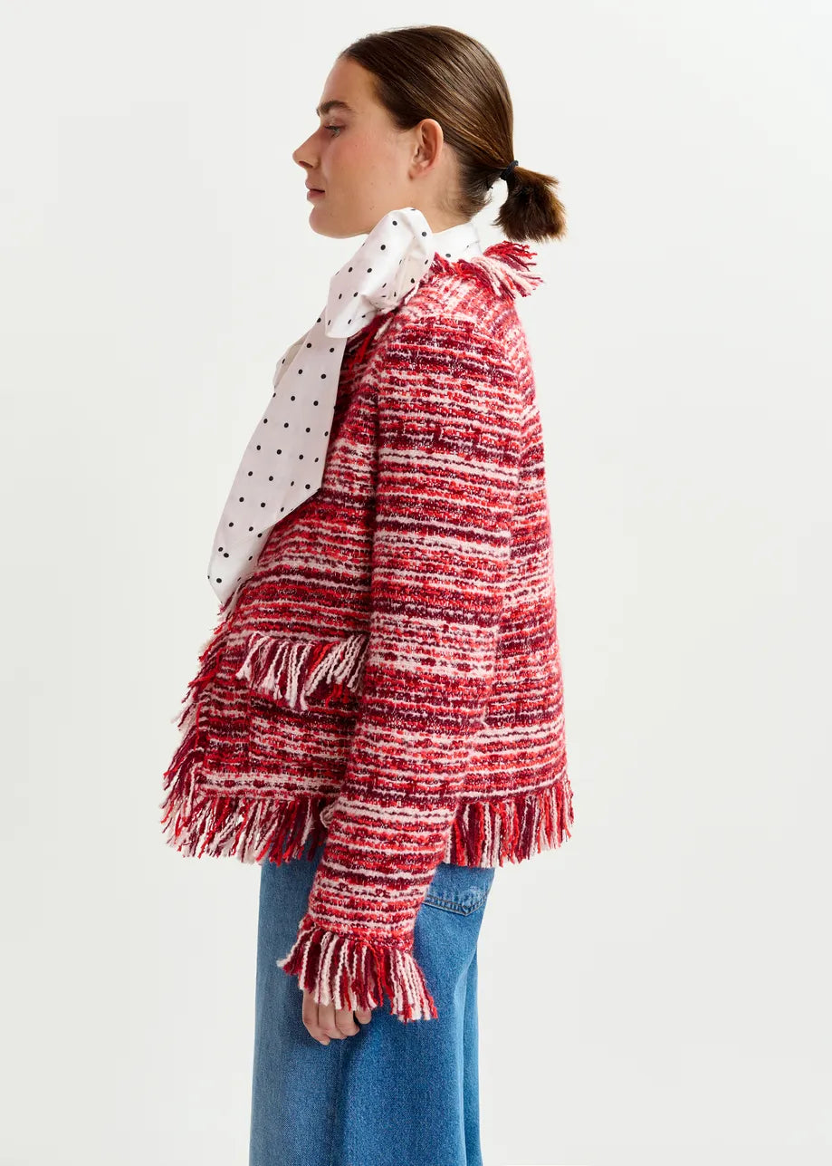 Essentiel antwerp iskra fringed boucle jacket Jackets