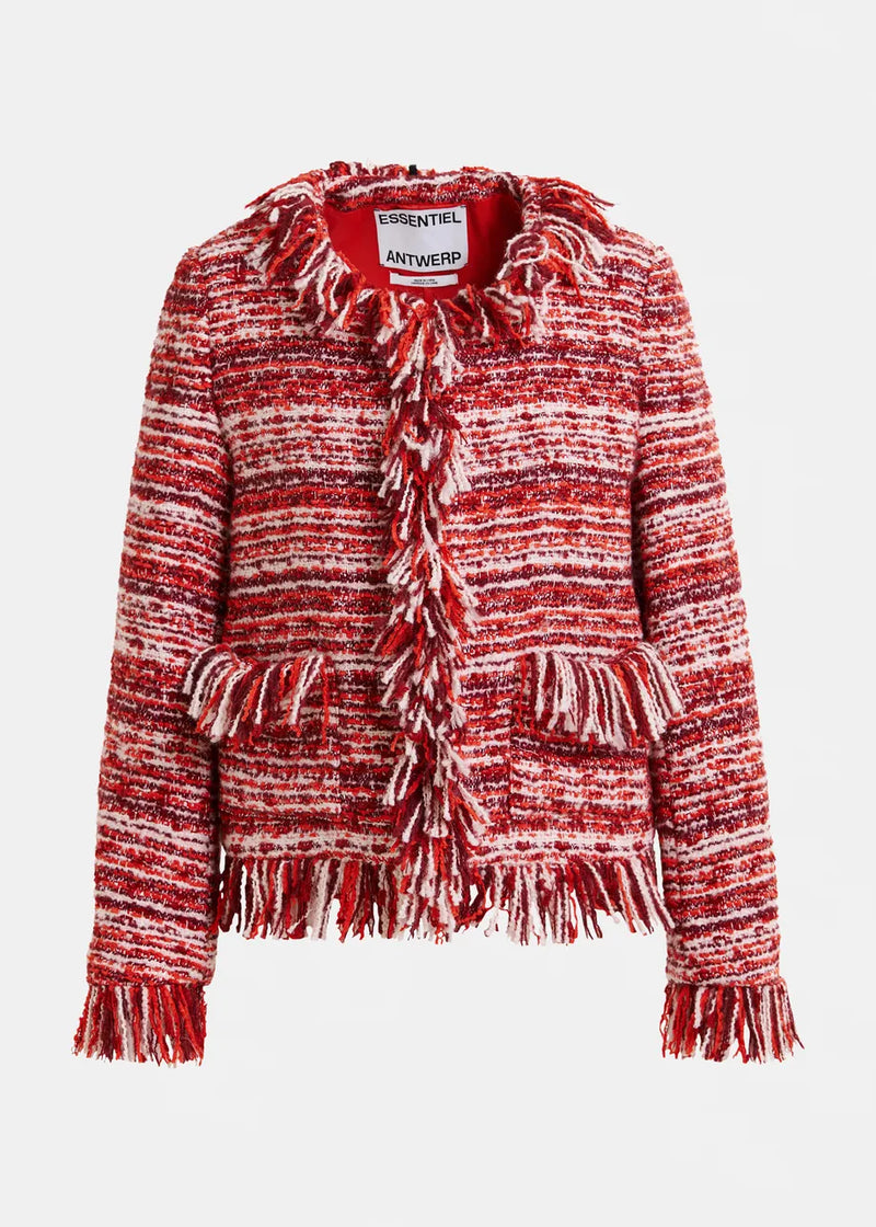 Essentiel antwerp iskra fringed boucle jacket Jackets