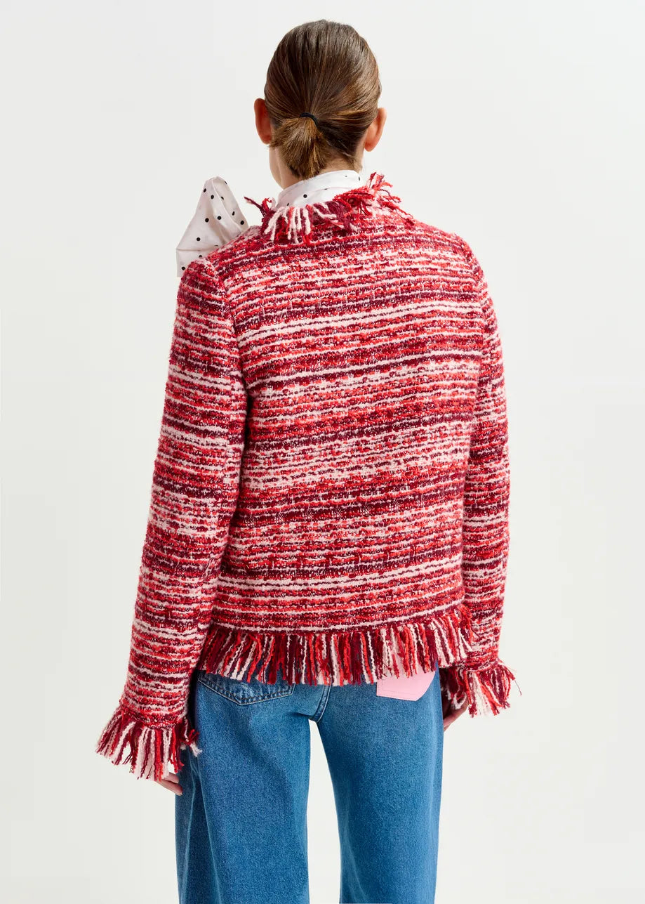 Essentiel antwerp iskra fringed boucle jacket Jackets