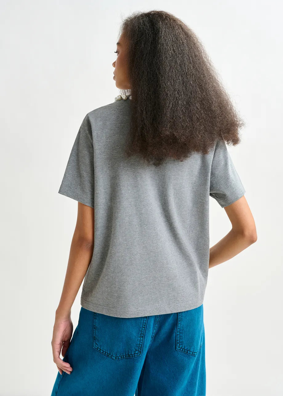 Essentiel antwerp isos beads print t-shirt - grey T-shirts