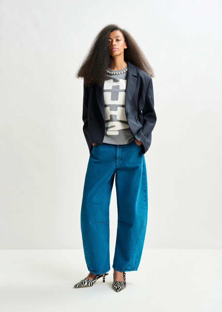 Essentiel antwerp isos beads print t-shirt - grey T-shirts