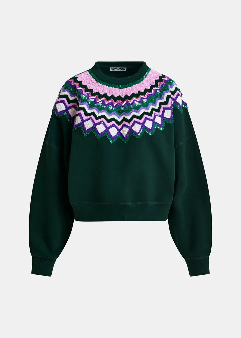 Essentiel antwerp issu cotton sweatshirt with sequin