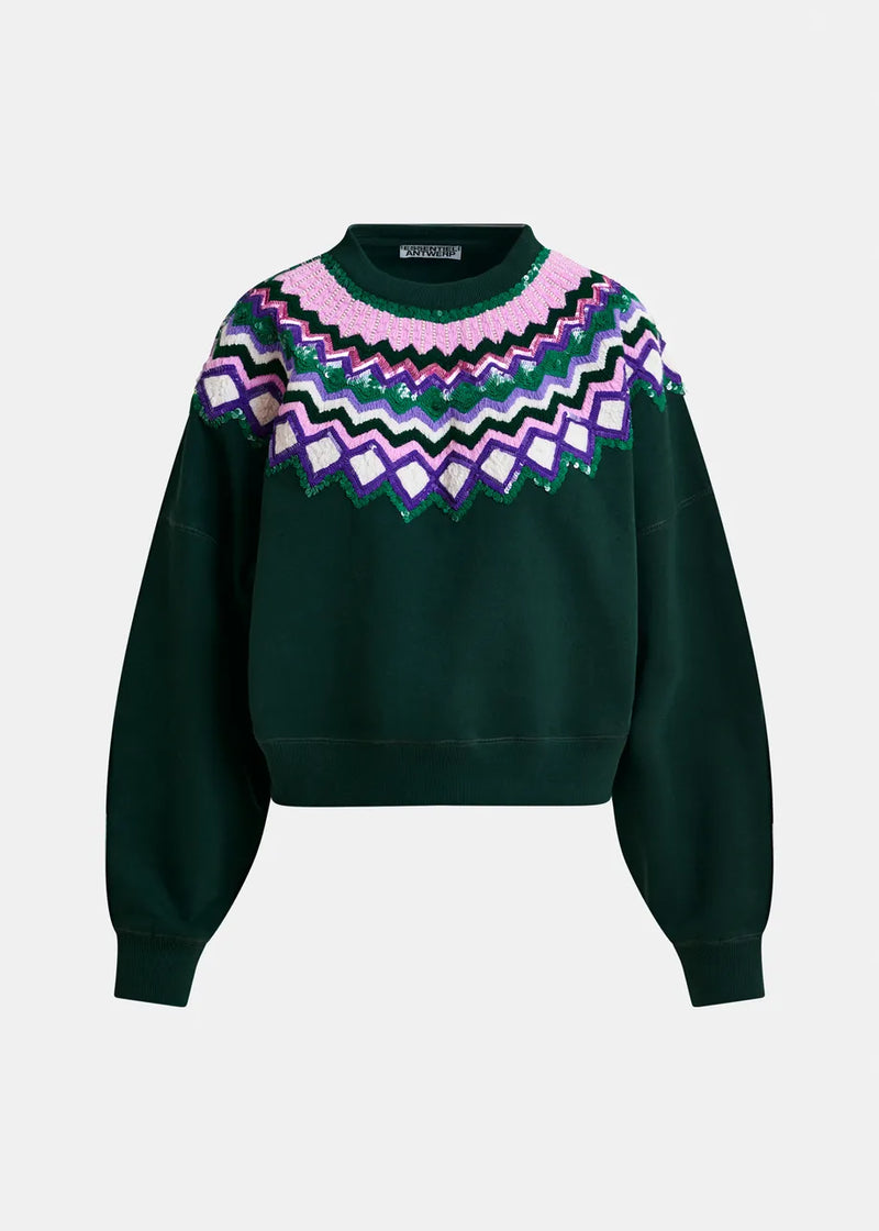 Essentiel antwerp issu cotton sweatshirt with sequin