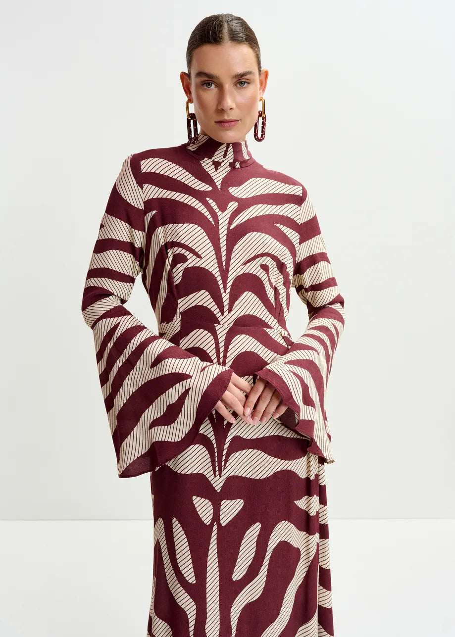 Essentiel antwerp istripe asymmetric dress - burgundy &