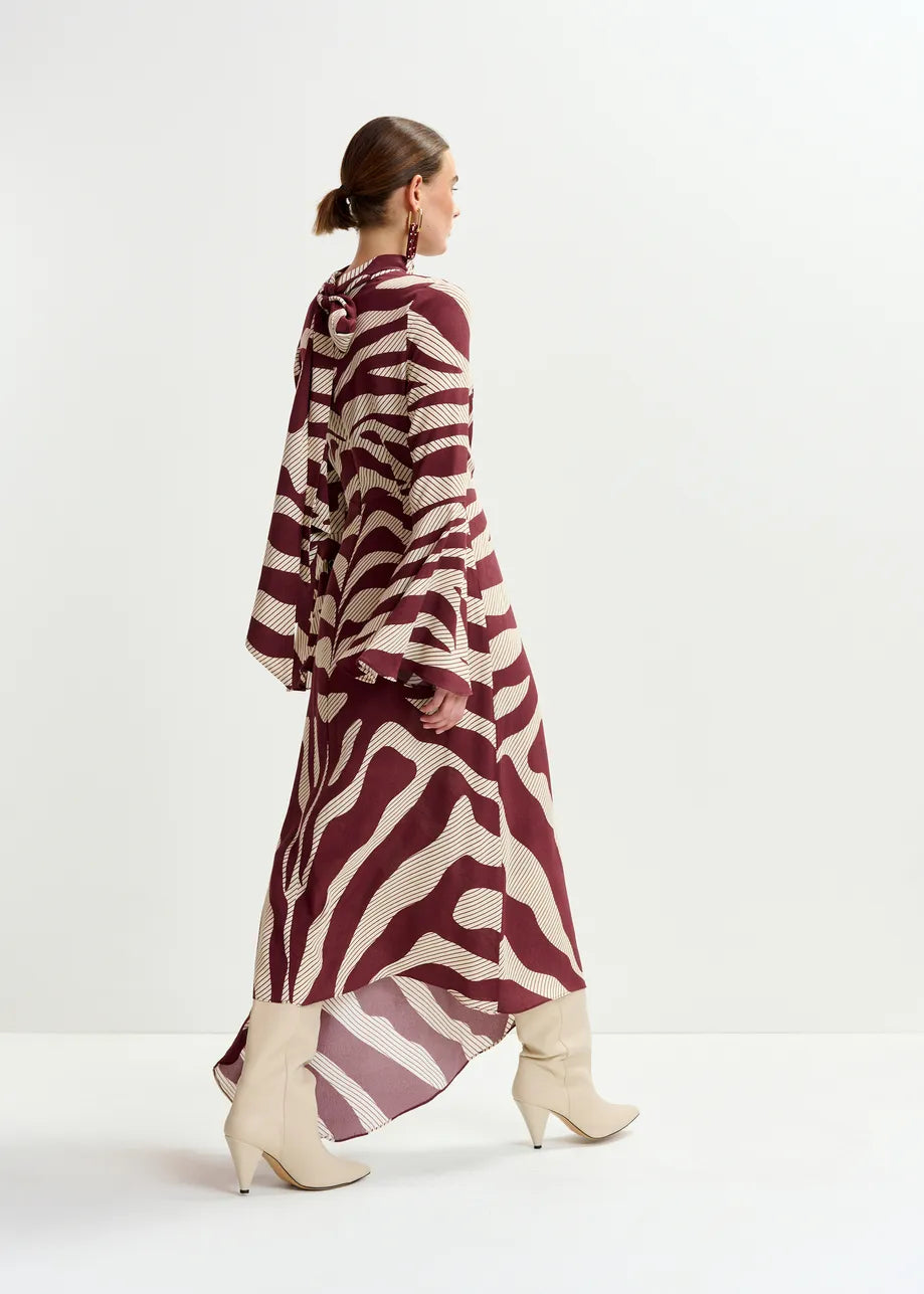 Essentiel antwerp istripe asymmetric dress - burgundy &