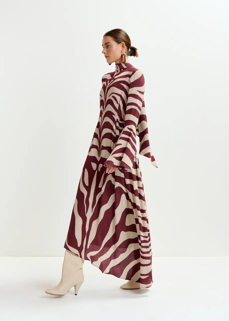 Essentiel antwerp istripe asymmetric dress - burgundy &