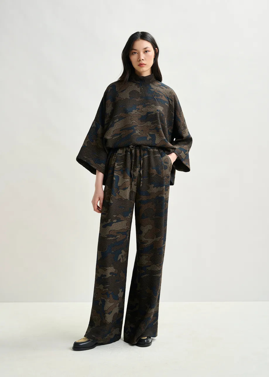 Essentiel antwerp itchy elasticated waist trousers - brown