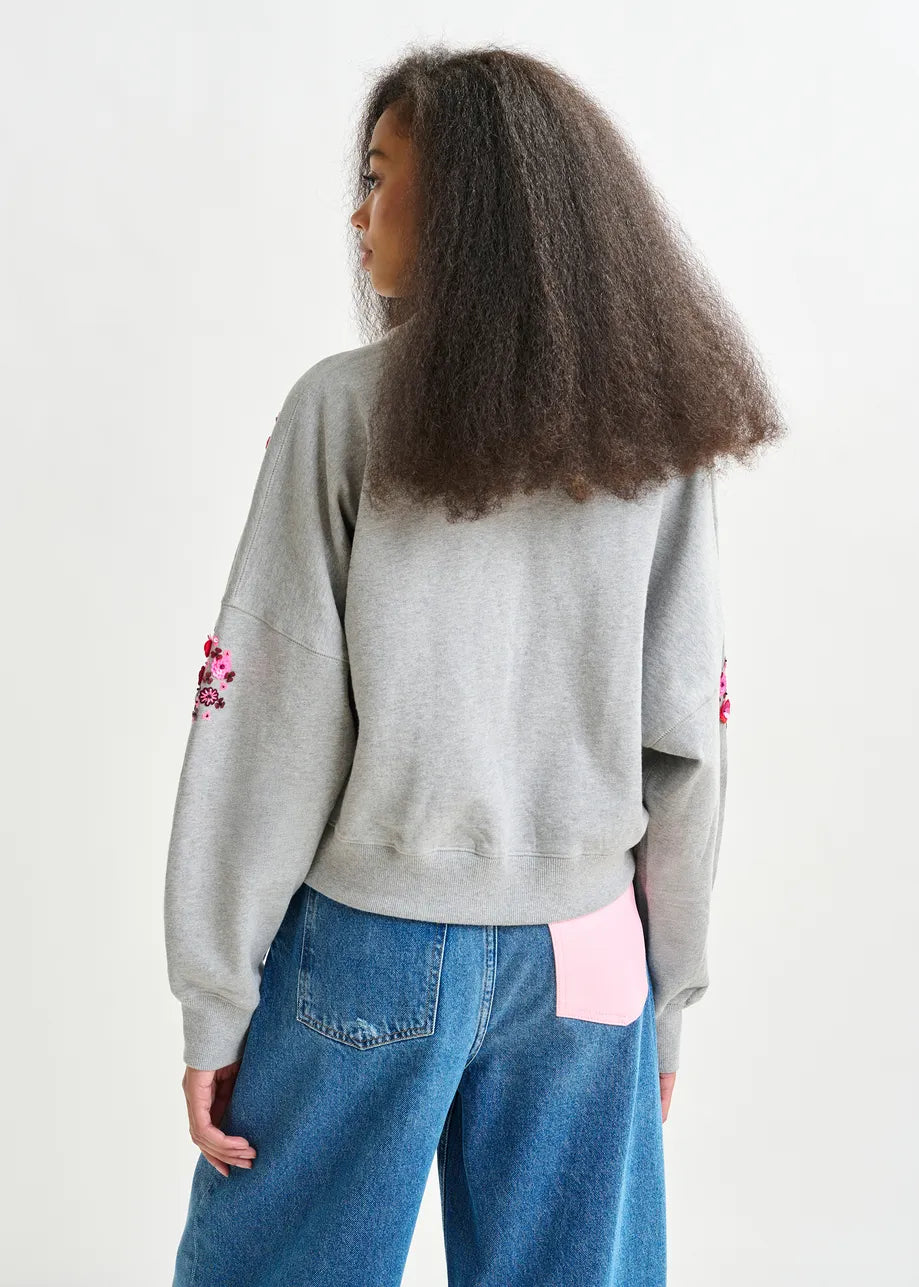 Essentiel antwerp itro embroidered sweater - grey Sweater