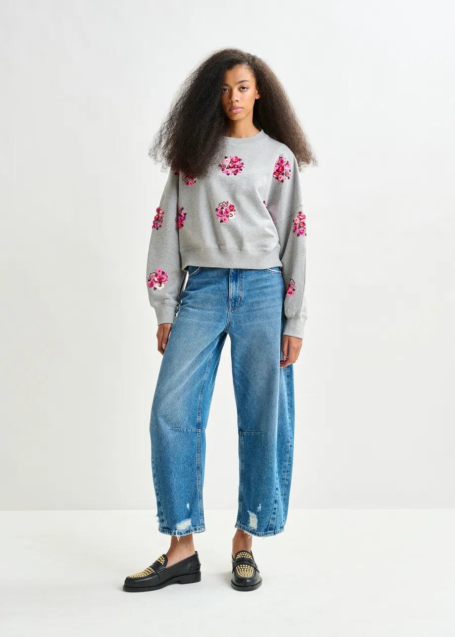 Essentiel antwerp itro embroidered sweater - grey Sweater