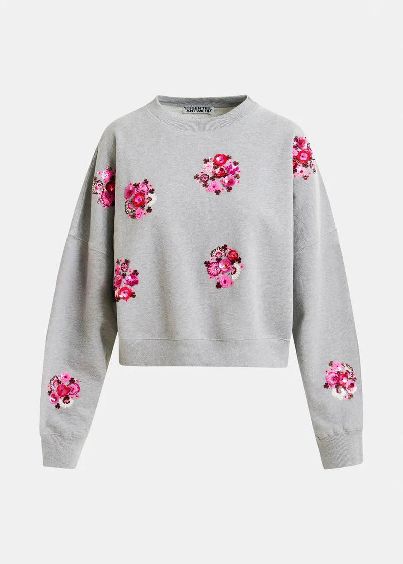 Essentiel antwerp itro embroidered sweater - grey Sweater
