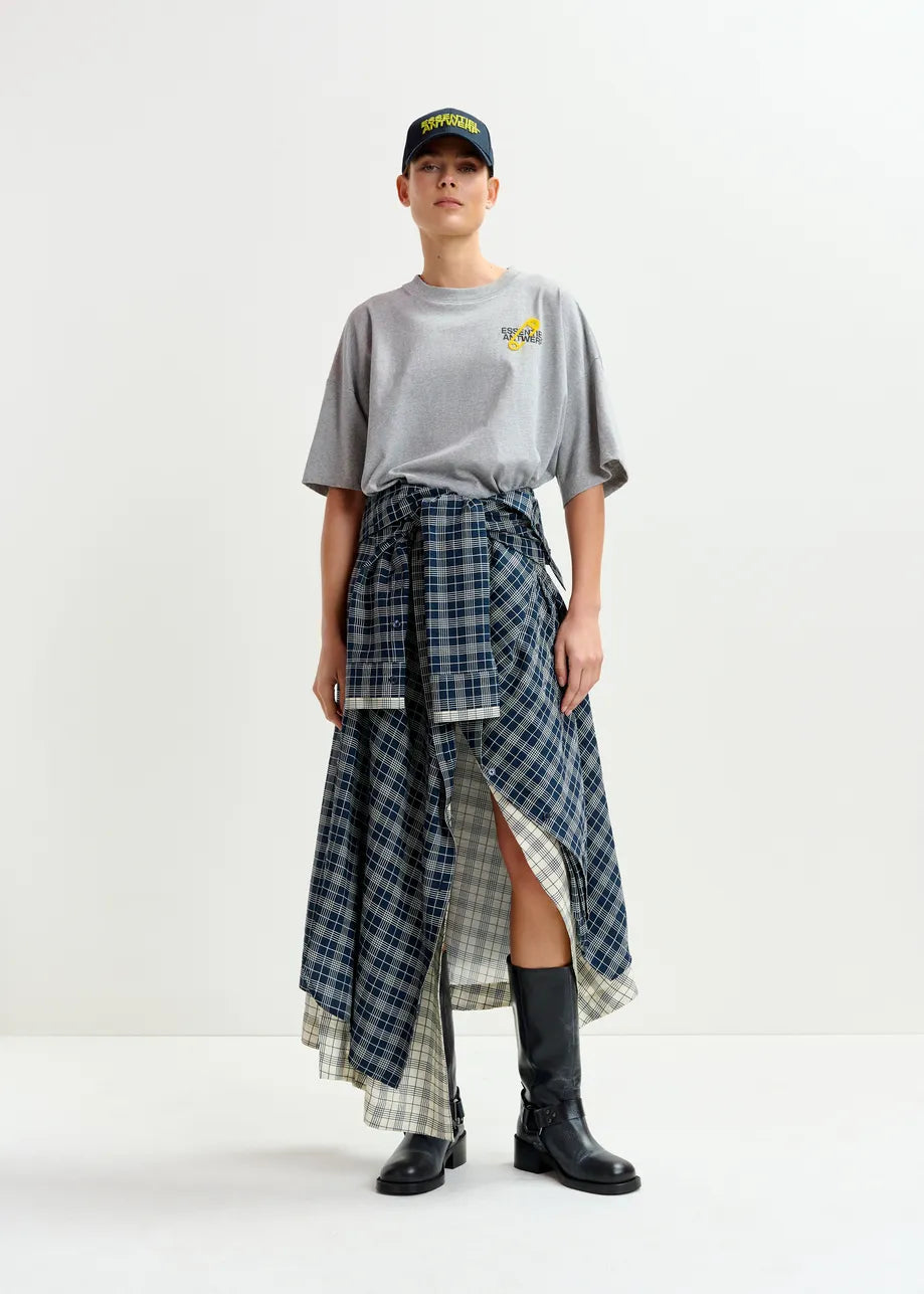 Essentiel antwerp ixchel contrast skirt - navy & white