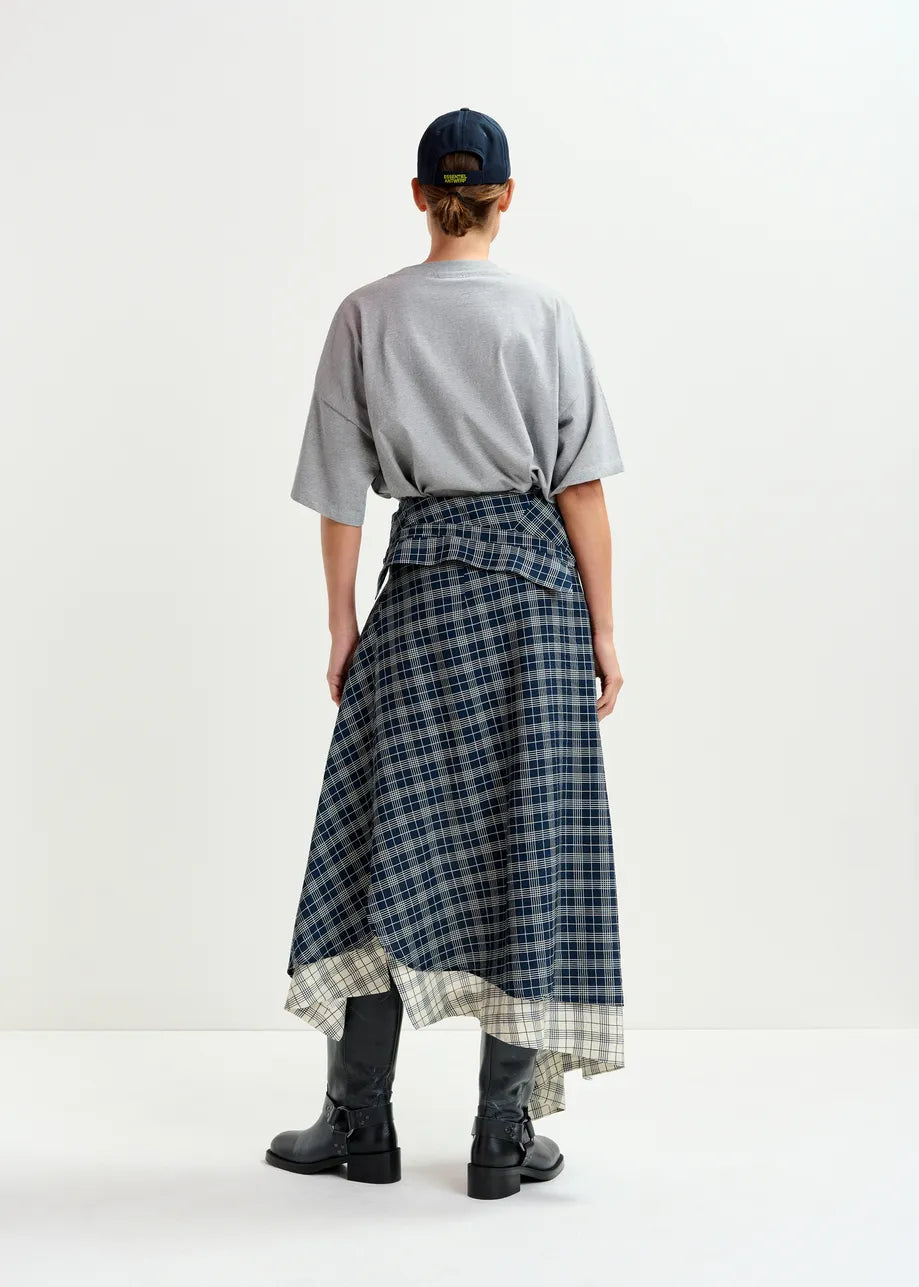 Essentiel antwerp ixchel contrast skirt - navy & white